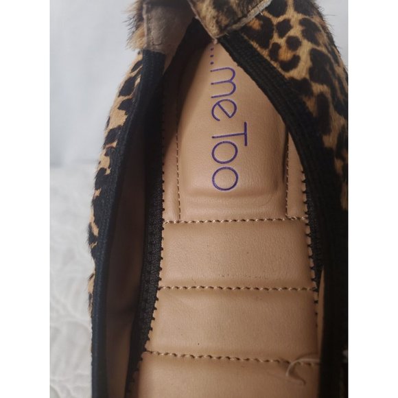 Me Too Womens Leah SlipOn Leather Upper Leopard Print Hair On-Walking Heel 6.5M - Picture 3 of 12